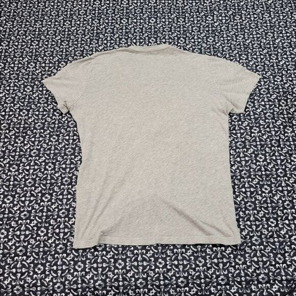 Emma & Sam Grey & Black Deep V-Neck Lace Up Casual Punk Rock Loose Fit T-Shirt - Picture 3 of 6